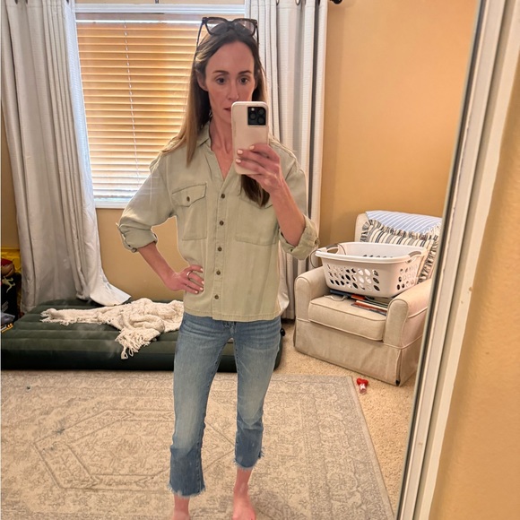 NWT Jane + Delancey button up blouse size small in greenish grey - Picture 5 of 5